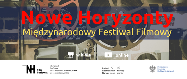 Plakat reklamujący festiwal filmowy Nowe Horyzonty